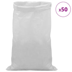 vidaXL Woven Sacks 50 pcs White 60 x 110 cm PP 3