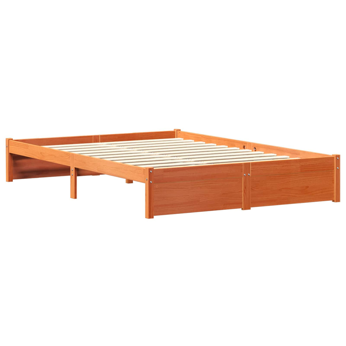 Bed Frame with Storage Headboard Wax Brown 150 cm