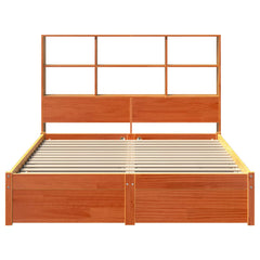 Bed Frame with Storage Headboard Wax Brown 150 cm