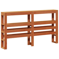 Bed Frame with Shelf Solid Pine Wood Wax brown 120 cm 200 cm
