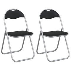 vidaXL Folding Chair 2 pcs Black and Grey 48 x 43.5 x 81 cm 2