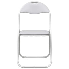 vidaXL Folding Chair 2 pcs Faux Leather White 48 x 43.5 x 81 cm 5