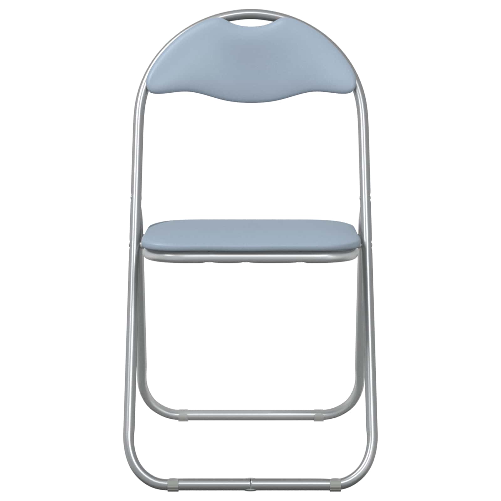 vidaXL Folding Chair 2 pcs Faux Leather Grey 48 x 43.5 x 81 cm 5