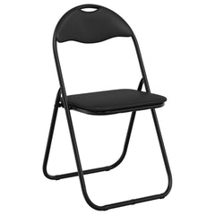 vidaXL Folding Chair 2 pcs Faux Leather Black 48 x 43.5 x 81 cm 4
