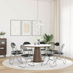 vidaXL Folding Chair 8 pcs Faux Leather Black and Grey 4