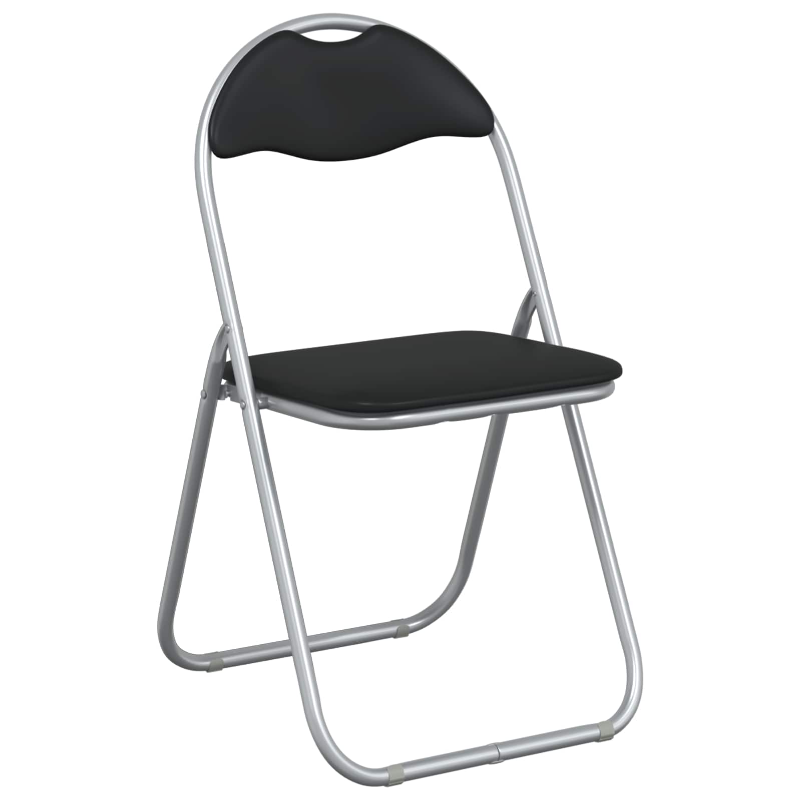 vidaXL Folding Chair 8 pcs Faux Leather Black and Grey 2