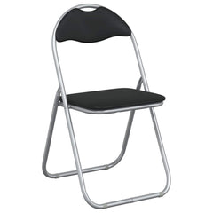 vidaXL Folding Chair 8 pcs Faux Leather Black and Grey 2