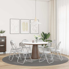 vidaXL Folding Chair 8 pcs Faux Leather White and Grey 4