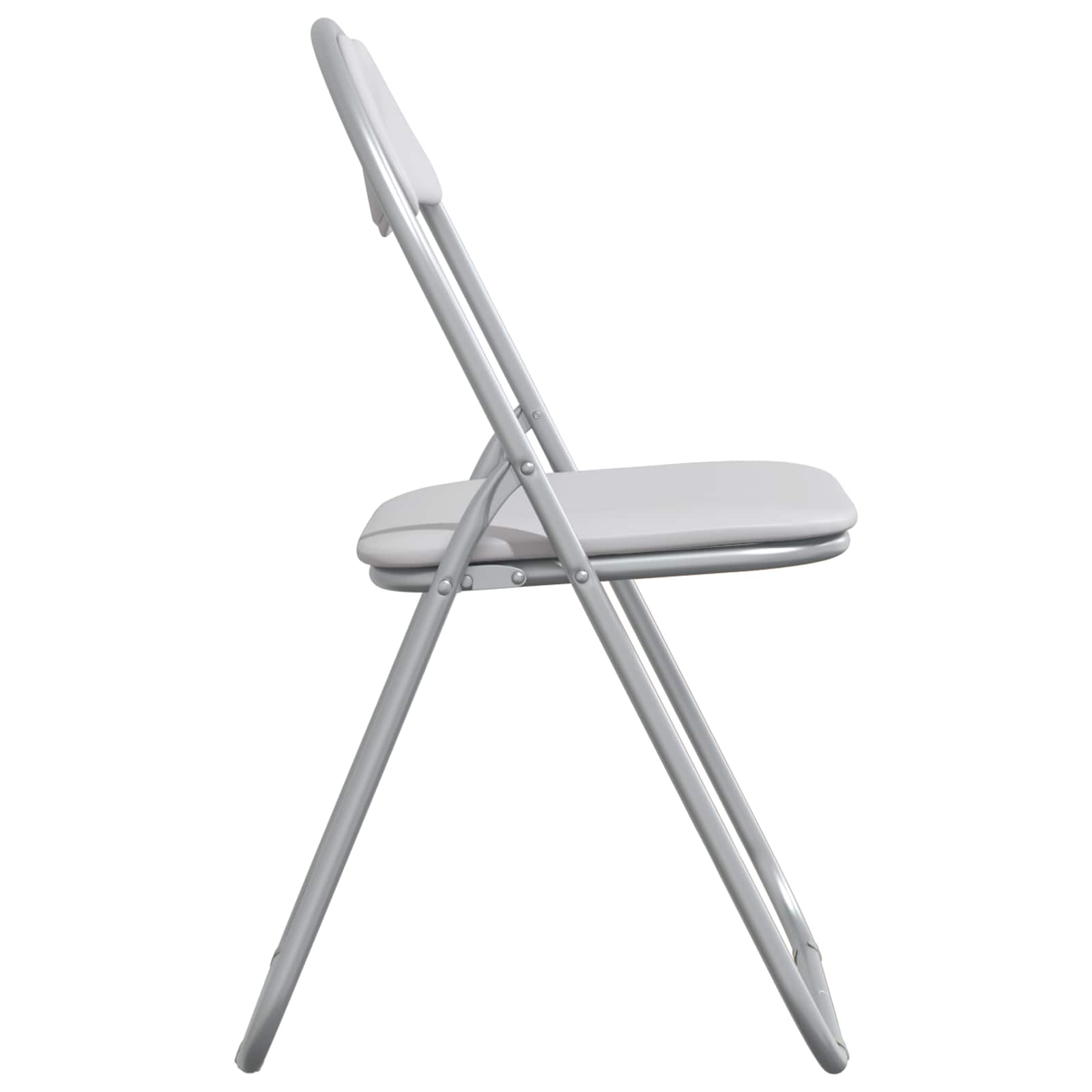 vidaXL Folding Chair 8 pcs Faux Leather White and Grey 6