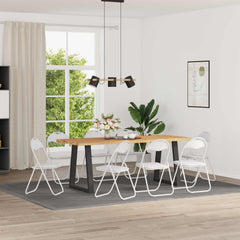 Folding Chair Faux Leather in White