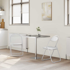 vidaXL Folding Chair 2 pcs Faux Leather White 48 x 43.5 x 81 cm 3