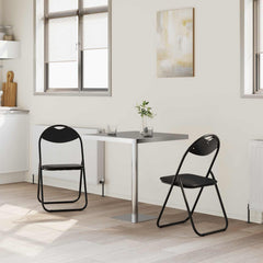 vidaXL Folding Chair 2 pcs Faux Leather Black 48 x 43.5 x 81 cm 3