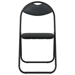 vidaXL Folding Chair 2 pcs Faux Leather Black 48 x 43.5 x 81 cm 5