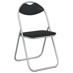 vidaXL Folding Chair 8 pcs Faux Leather Black and Grey 2