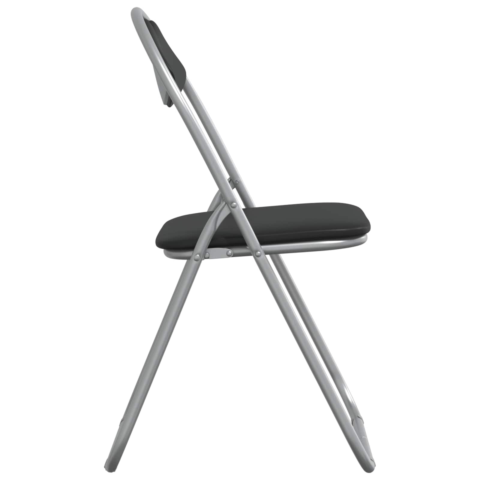 vidaXL Folding Chair 8 pcs Faux Leather Black and Grey 6