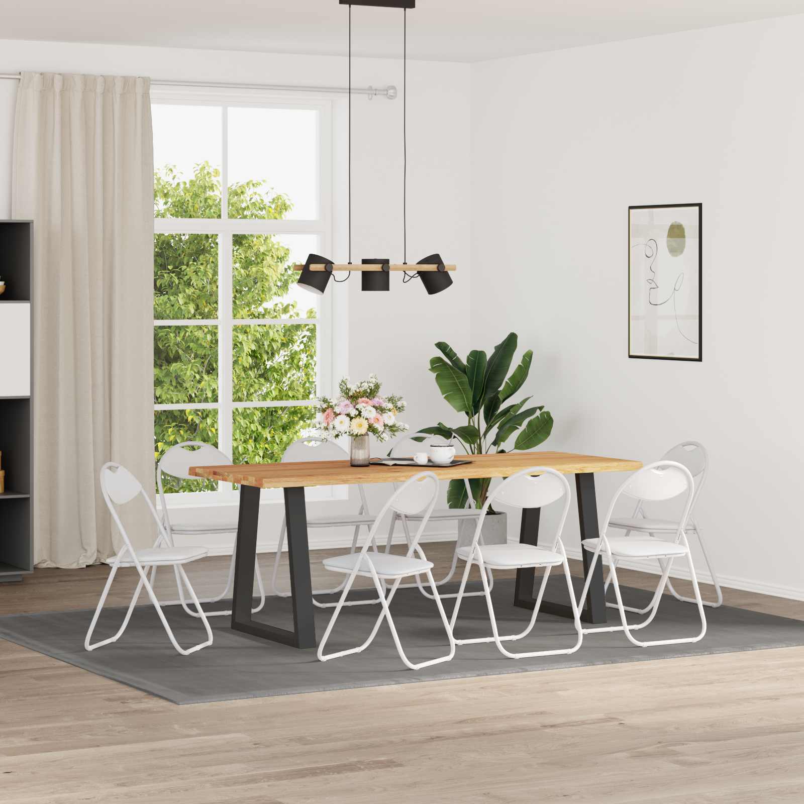 vidaXL Folding Chair 8 pcs Faux Leather White 48 x 43.5 x 81 cm 1