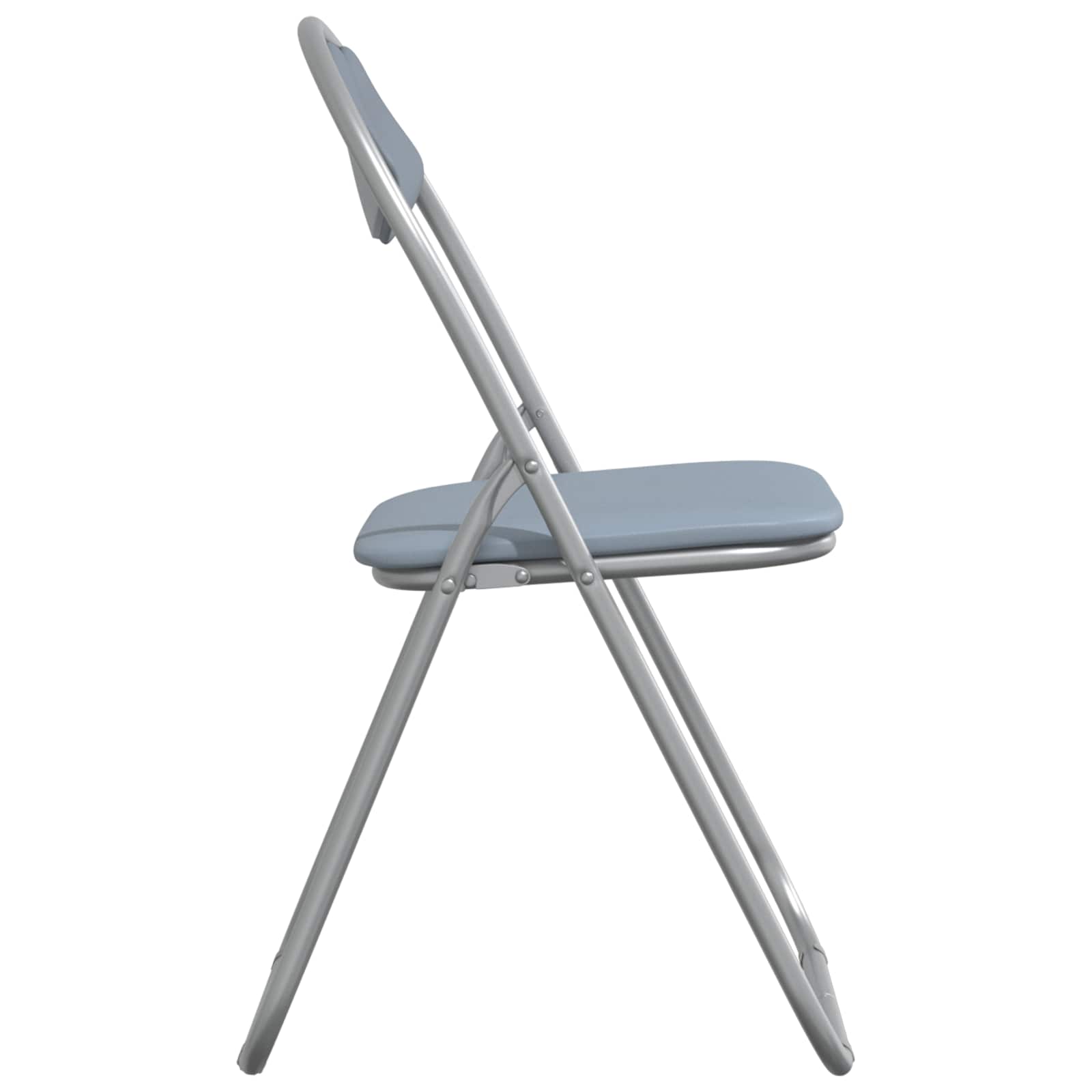 vidaXL Folding Chair 8 pcs Faux Leather Grey 48 x 43.5 x 81 cm 6