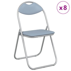 vidaXL Folding Chair 8 pcs Faux Leather Grey 48 x 43.5 x 81 cm 3