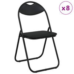 vidaXL Folding Chair 8 pcs Faux Leather Black 48 x 43.5 x 81 cm 3