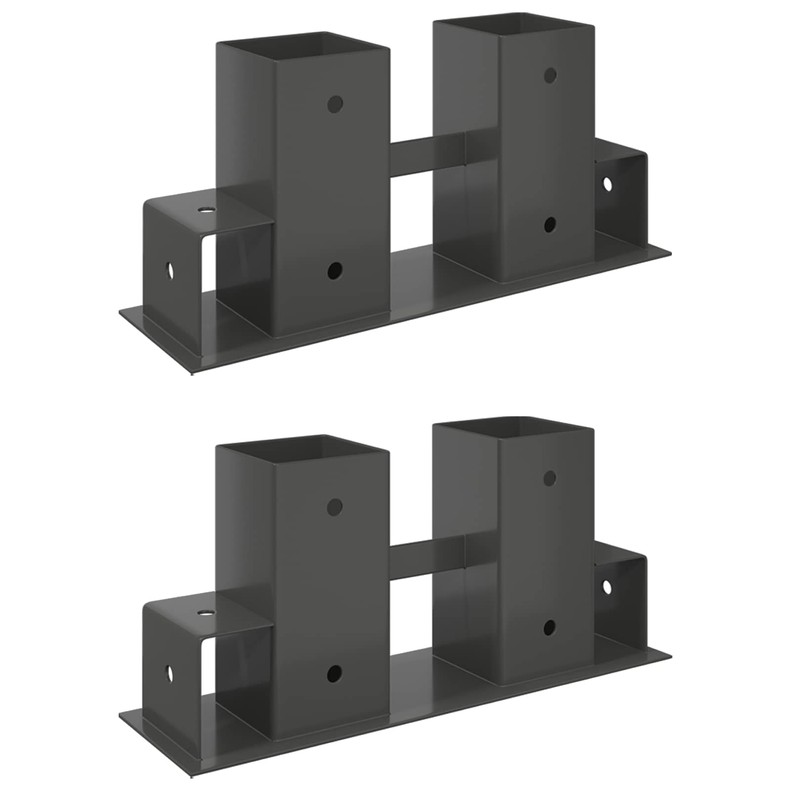 vidaXL Firewood Stack Aid 2 pcs Anthracite 34 x 10 x 15 cm Steel 2