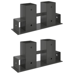 vidaXL Firewood Stack Aid 2 pcs Anthracite 34 x 10 x 15 cm Steel 2