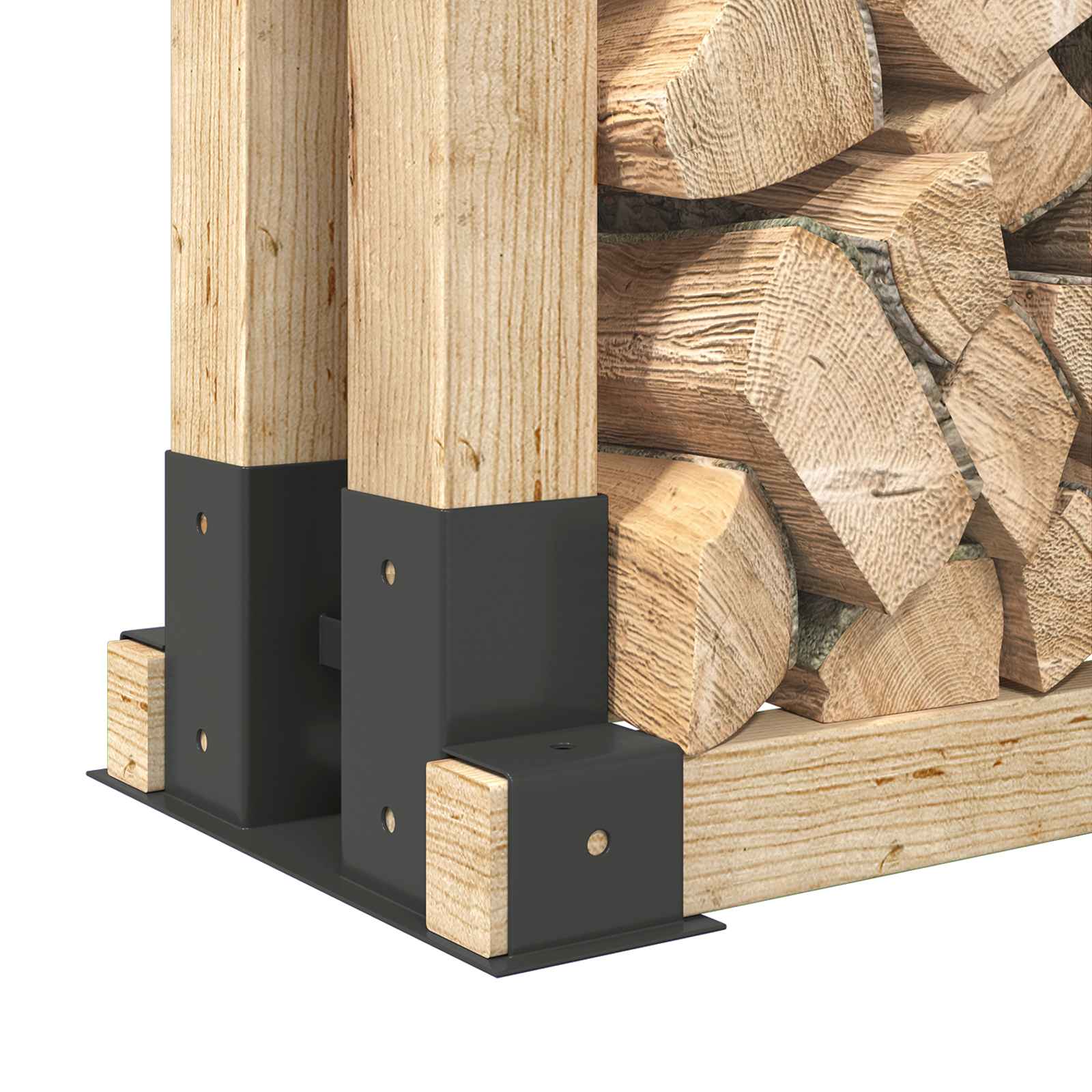 vidaXL Firewood Stack Aid 2 pcs Anthracite 34 x 10 x 15 cm Steel 3