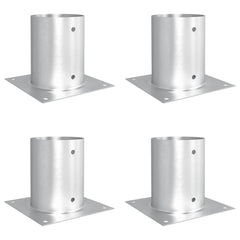 vidaXL Round Ground Anchor 4 pcs Silver 18 x 18 x15 cm Metal 2