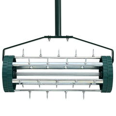 vidaXL Lawn Roller Pull with Aerator Clamps Green 127.5 x 44 cm Steel 4
