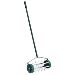 vidaXL Lawn Roller Pull with Aerator Clamps Green 127.5 x 44 cm Steel 2