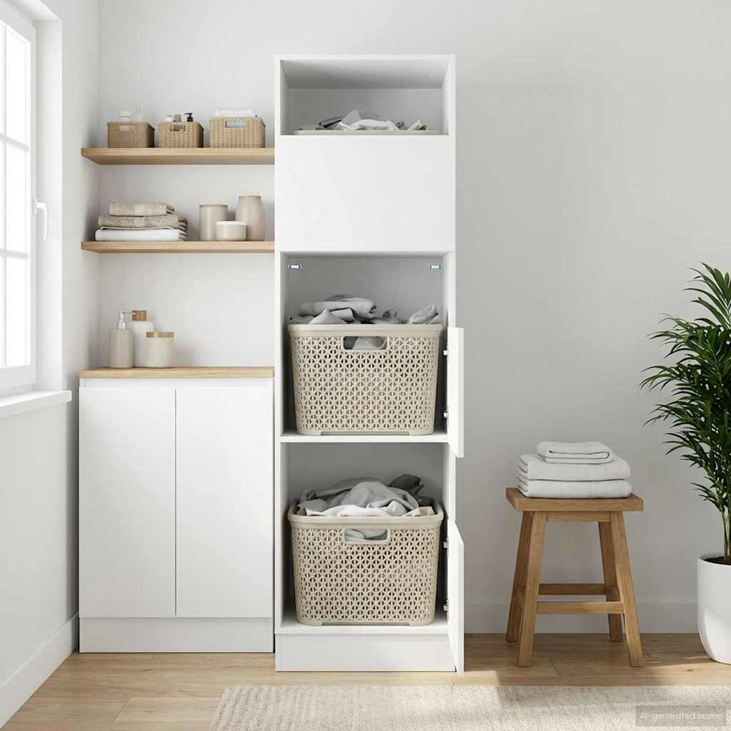 Laundry Cabinet 50 x 68 x Engineered wood Black oak 162 cm