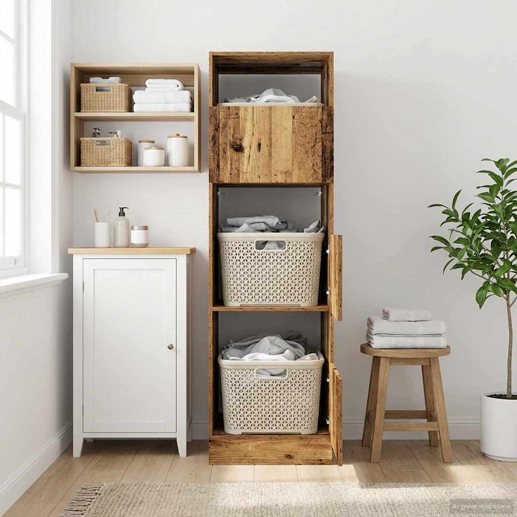 Laundry Cabinet 50 x 68 x Engineered wood Artisan oak 162 cm