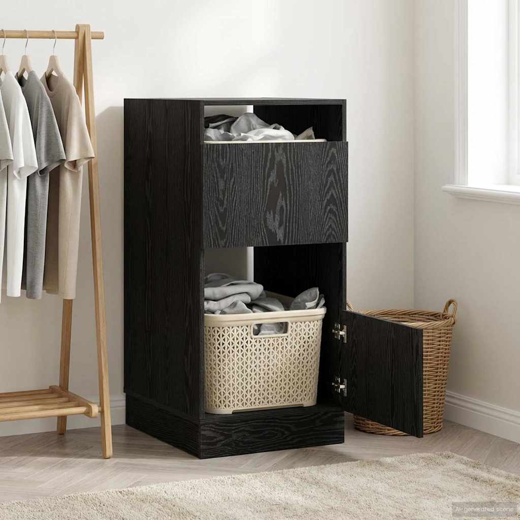 Laundry Cabinet 50 x 68 x Engineered wood Black oak 102 cm