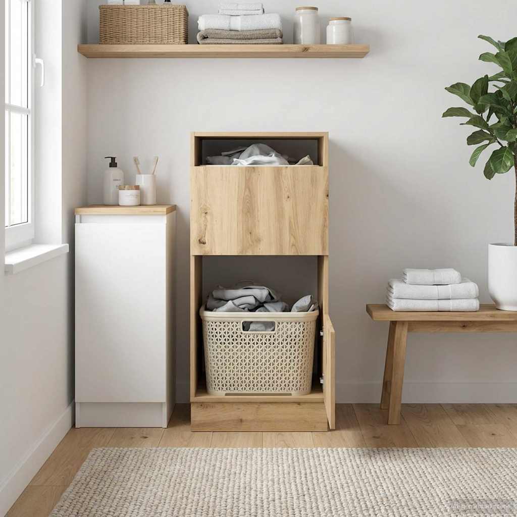 Laundry Cabinet 50 x 68 x Engineered wood Artisan oak 102 cm