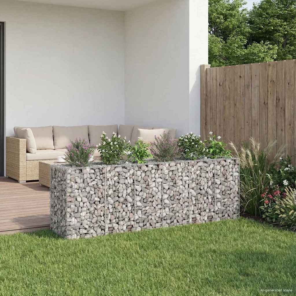 vidaXL Gabion Raised Bed Galvanised Steel Silver