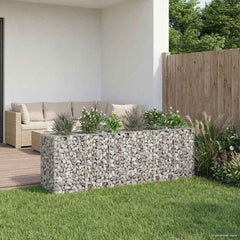 vidaXL Gabion Raised Bed Galvanised Steel Silver