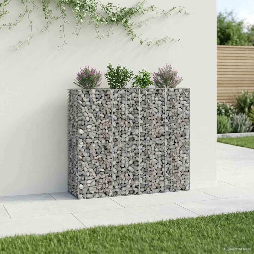 vidaXL Gabion Raised Bed Galvanised Steel Silver