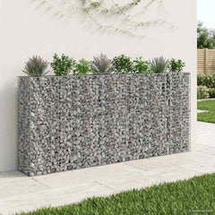 vidaXL Gabion Raised Bed Galvanised Steel Silver