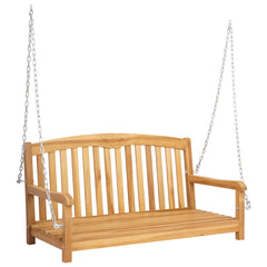 vidaXL Swing Bench 114 x 61 x 61.5 cm Solid Teak Wood Natural 2