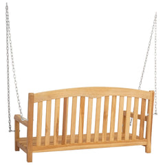 vidaXL Swing Bench 114 x 61 x 61.5 cm Solid Teak Wood Natural 5