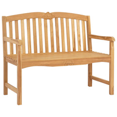 vidaXL Handcarved Rose Bench 114 x 60 x 95 cm Solid Teak Wood Natural 2
