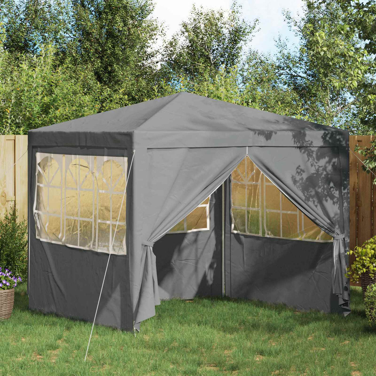 vidaXL Professional Party Tent with Side Walls 2.5x2.5 m 90 g/m²