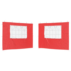 vidaXL Party Tent Sidewall 2 pcs 300 x 195 cm Red PE and Steel 2