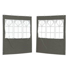 vidaXL Party Tent Sidewall 2 pcs 200 x 195 cm Anthracite PE and Steel 2