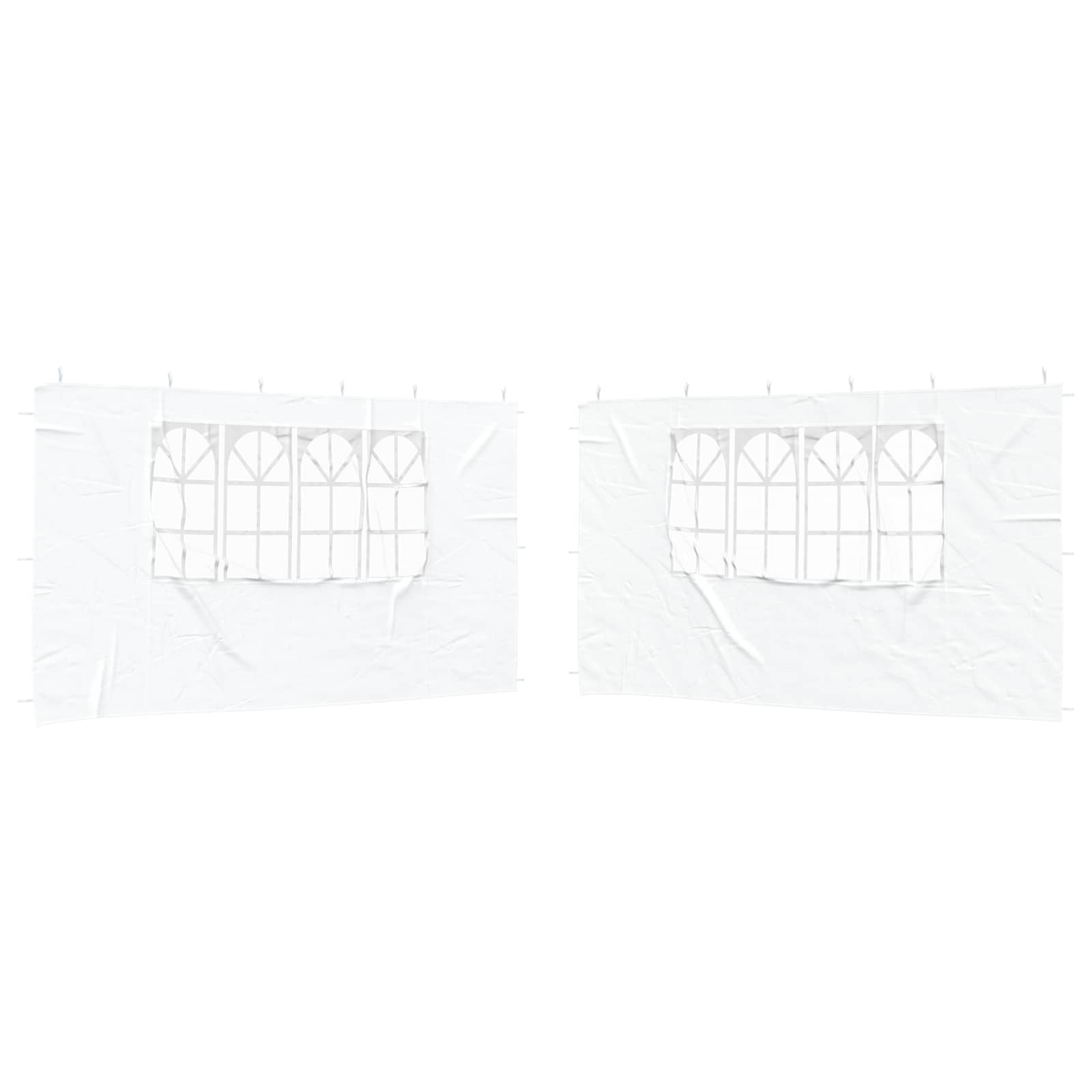 vidaXL Party Tent Sidewall 2 pcs 400 x 195 cm White PE and Steel 2