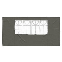 vidaXL Party Tent Sidewall 2 pcs 400 x 195 cm Anthracite PE and Steel 3