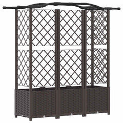 Raised Bed with Trellis and Roof PP Brown with Curved Roof (3 Side trellis) 163 cm 138 cm