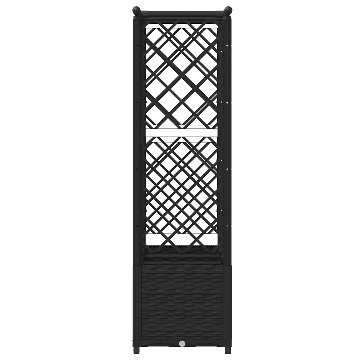 Raised Bed with Trellis and Roof PP Black with Flat Roof (2 Side trellis) 162.5 cm 136 cm