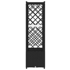 Raised Bed with Trellis and Roof PP Black with Flat Roof (2 Side trellis) 162.5 cm 136 cm