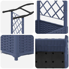 Raised Bed with Trellis and Roof PP Grey with Curved Roof (2 Side trellis) 164 cm 138 cm