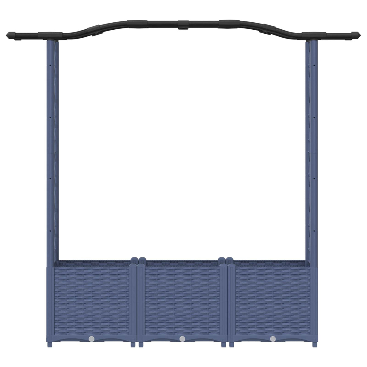 Raised Bed with Trellis and Roof PP Grey with Curved Roof (2 Side trellis) 164 cm 138 cm
